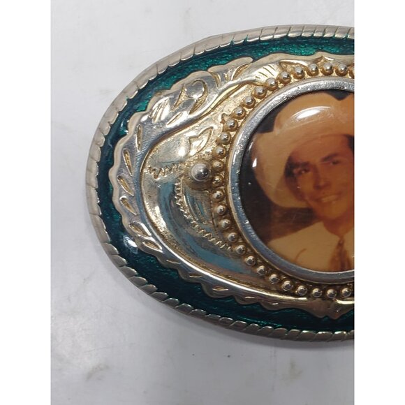 Vintage Hank Williams Picture Belt Buckle Oval Shape Made In USA Pre Owned - Picture 2 of 8